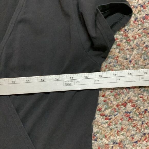 Pact Black Organic Cotton Interlock Faux Wrap Top Short Sleeve Jumpsuit Size S - Picture 8 of 13